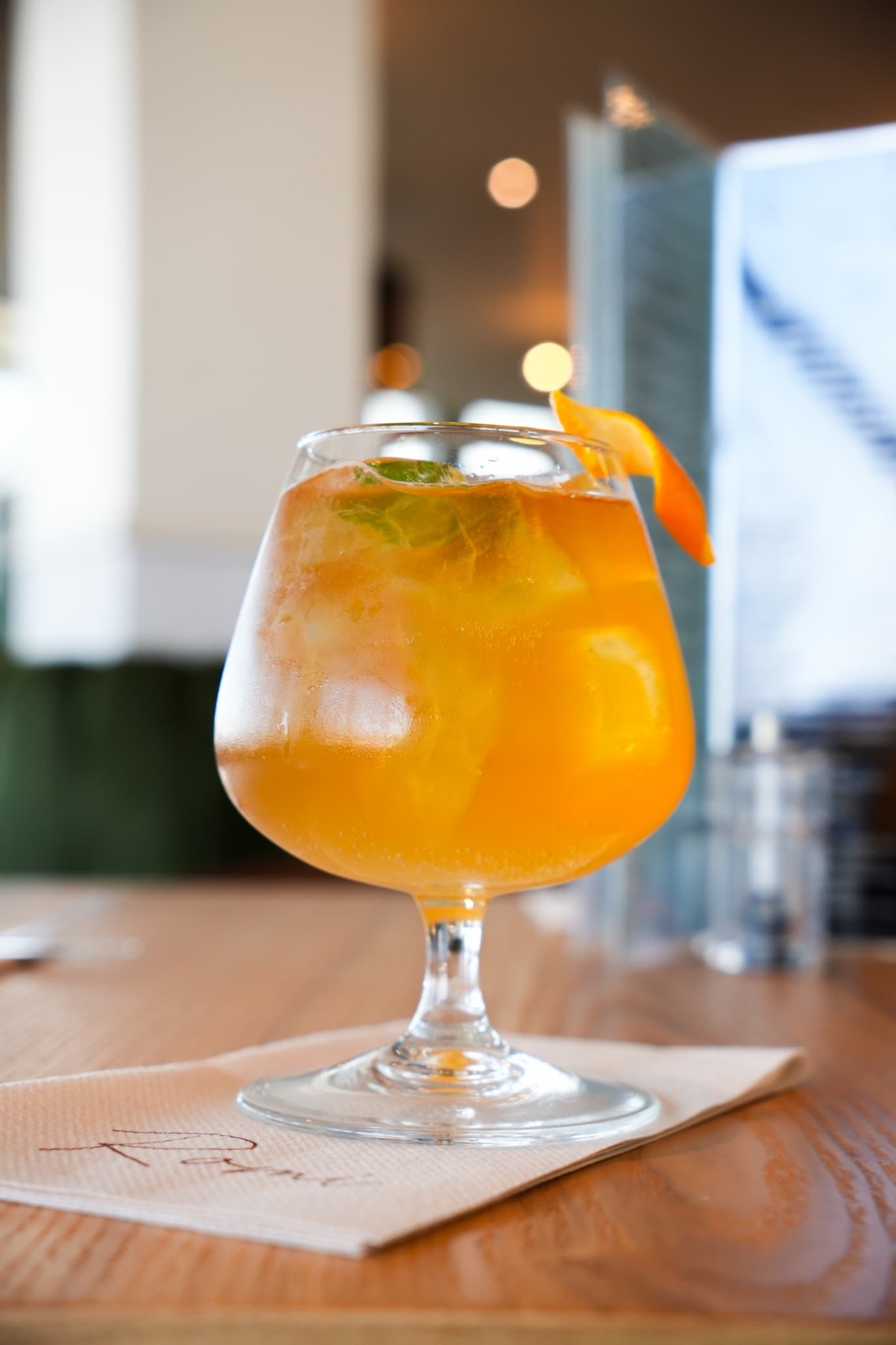 Orange cocktail with mint